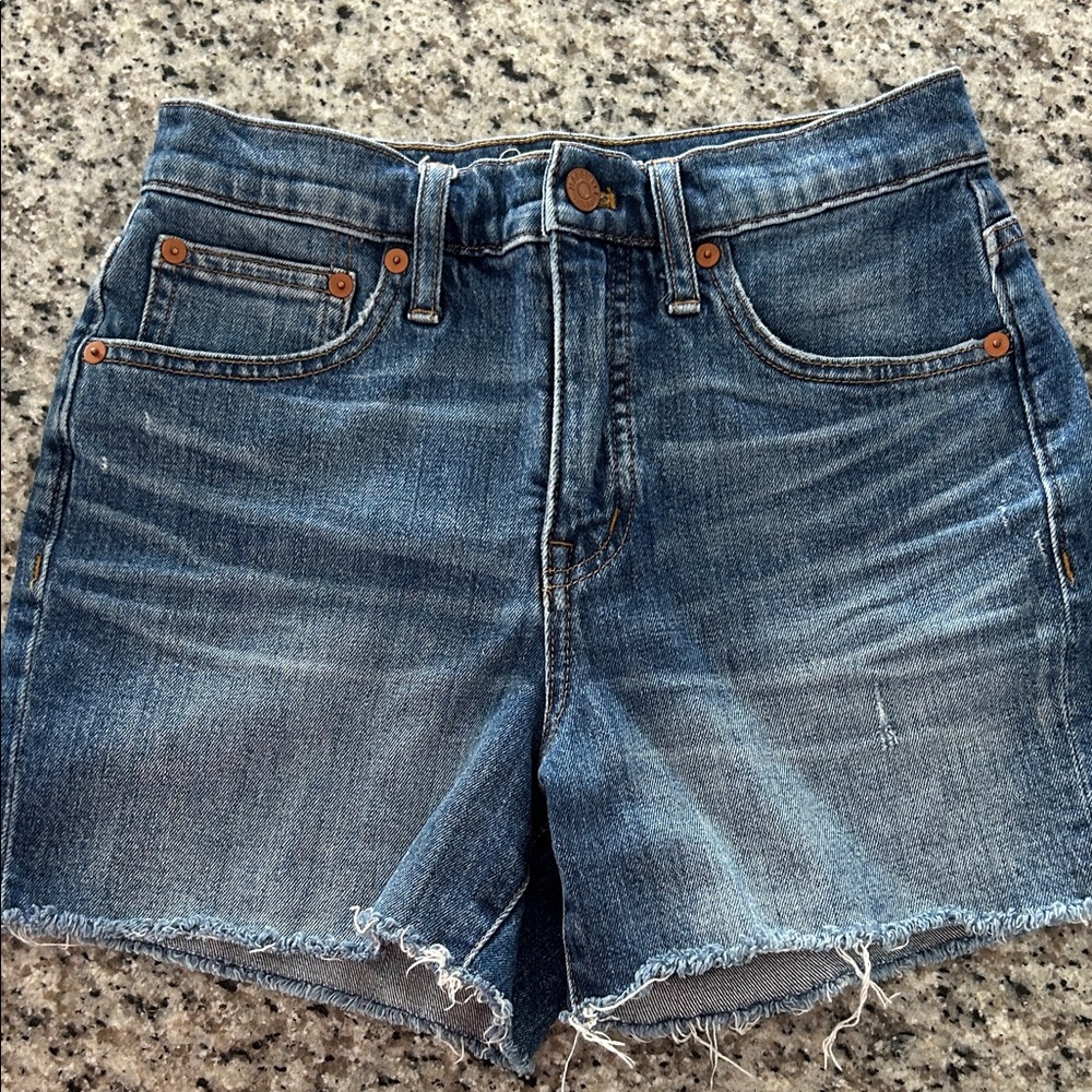 Madewell Distressed Blue Jean Shorts